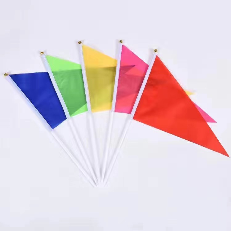 30*30cm High Quality Traffic Warning Flag Vinyl Highway Hand Held Safety Flag With 60cm Wooden Pole